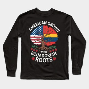 Ecuadorian Roots American Raised Tree Dual Nationality Long Sleeve T-Shirt
